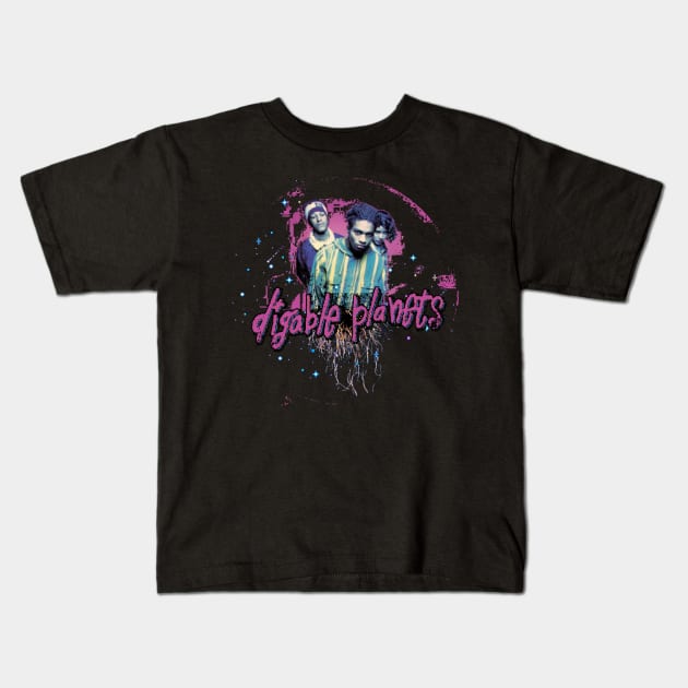 Digable Planets in outer space Kids T-Shirt by todd_stahl_art